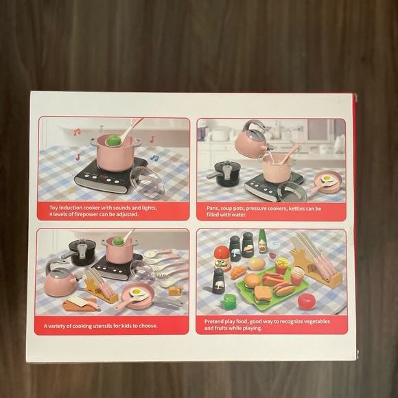 Cute Stone Kids Kitchen Play Cooking Set - Pink-NWT - Picture 3 of 6